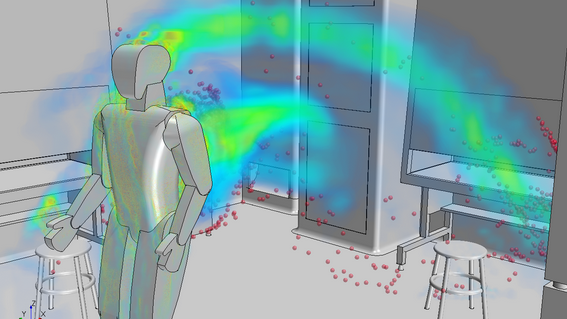CFD Contaminanti Camera Bianca | Cleanroom CFD Contaminanti Camera Bianca | Cleanroom Contaminants Distribution and Concentration