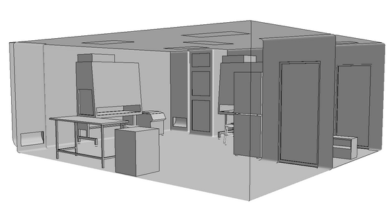 Layout Camera Bianca | Cleanroom Layout e Geometria 3D Camera Bianca | Cleanroom